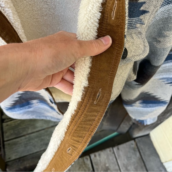 Jachs New York Men’s Aztec Sherpa Lined Button Down Shirt Jacket Shacket Sz S - Picture 8 of 16